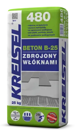 BETON B-25 ZBROJONY WŁÓKNAMI 480