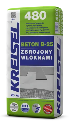 BETON B-25 ZBROJONY WŁÓKNAMI 480