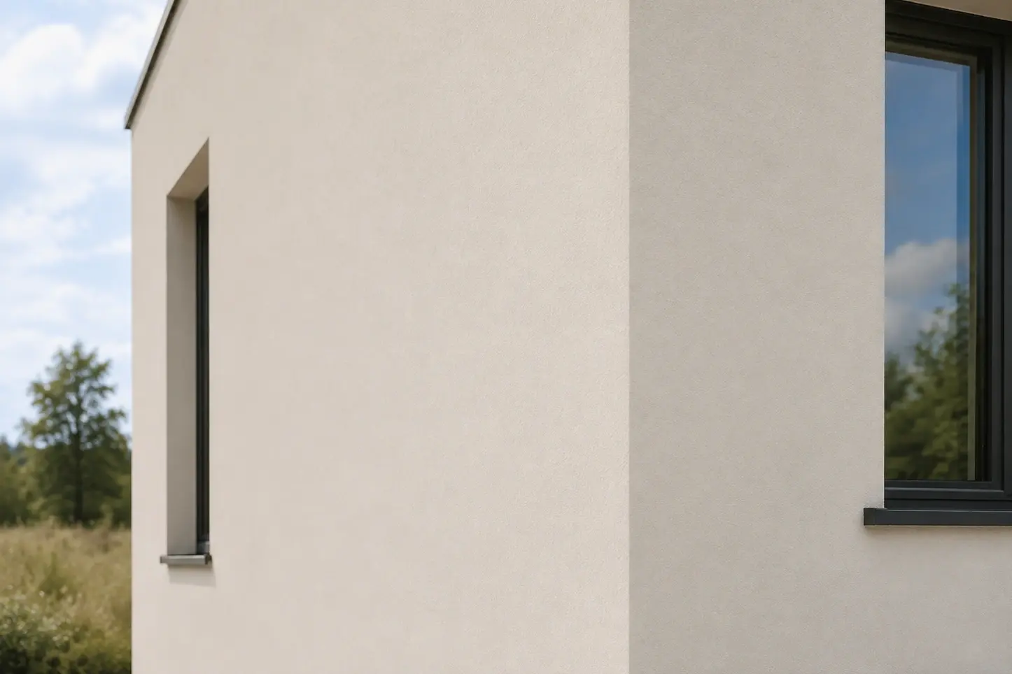 Ruhige Fassade - ohne Plattenraster