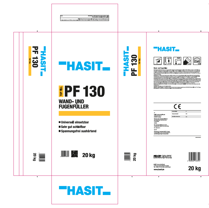 HASIT PF 130 Wand- und Fugenfüller im neuen Layout 