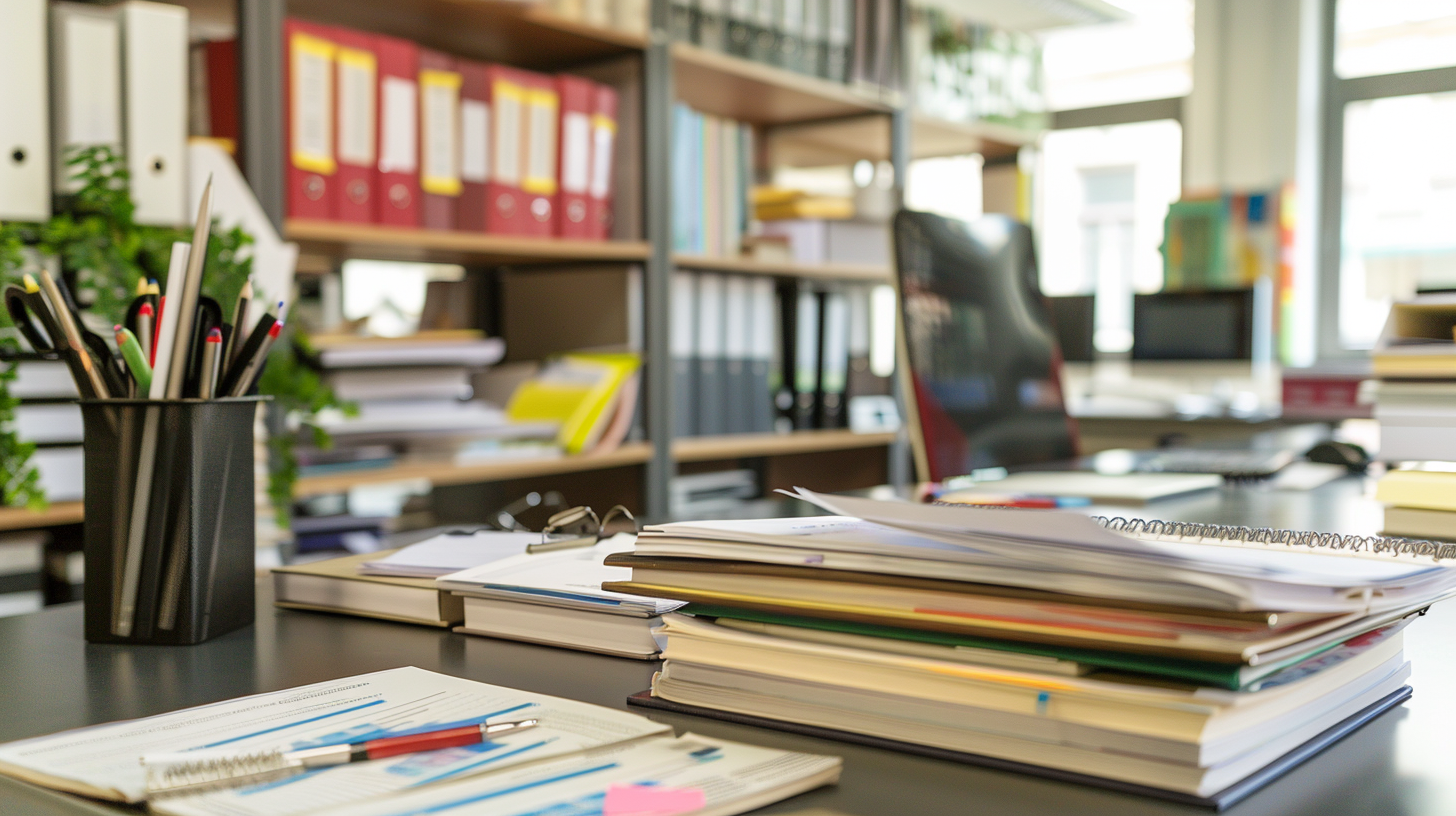 Büromatrial auf einem Arbeitstisch