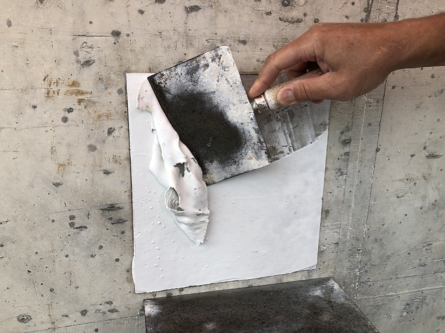 Worker checks subsoil