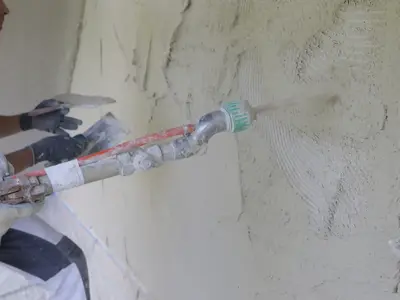 Processing of insulation plaster