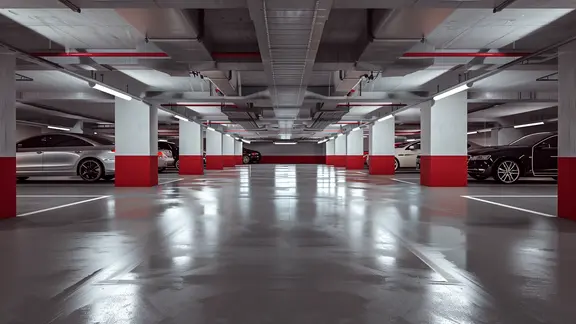 Eine frisch sanierte Tiefgarage