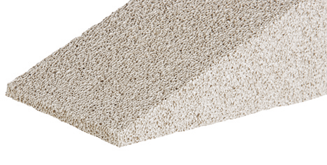 Ausschnitt einer Mineralschaumplatte für eine ökologische Innendämmung