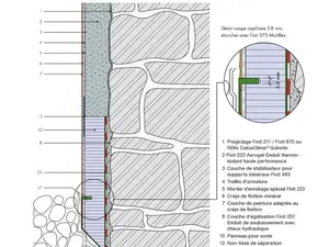 Dessin détaillé Fixit 222 Aerogel façade extérieure