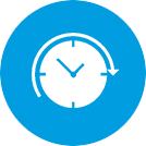 Das Icon einer abgebildeten Uhr