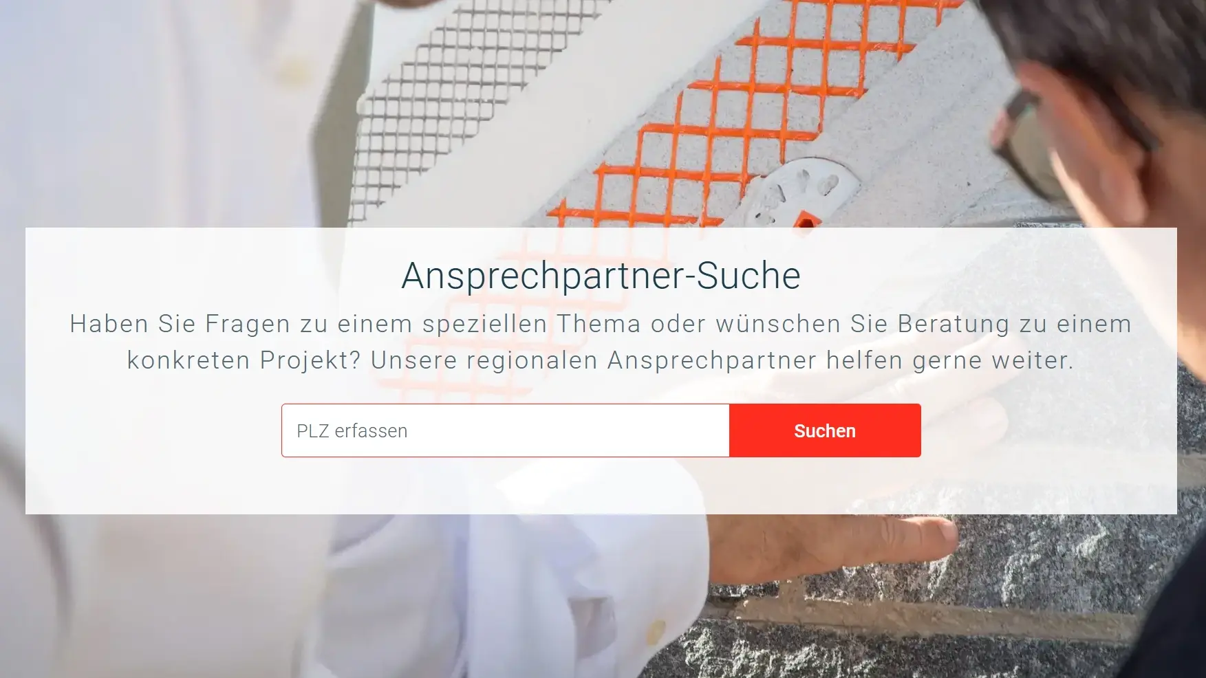 Screenshot der Suchfunktion für Greutol Ansprechpartner per PLZ