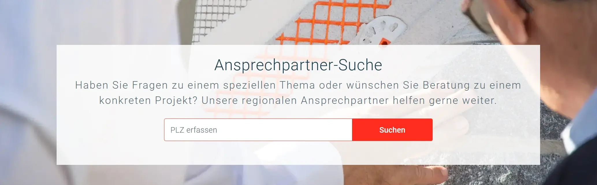 Screenshot der Suchfunktion für Greutol Ansprechpartner per PLZ