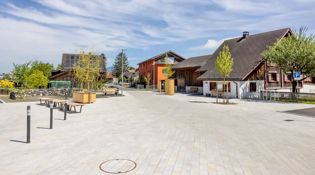 Pflästerung Giessenstrasse Ruggell