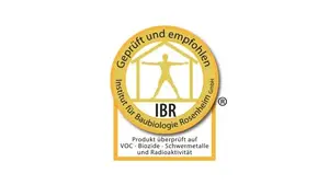 Fixit Certification de produit IBR, cercle jaune avec inscription et une personne à l'intérieur d'une maison au centre