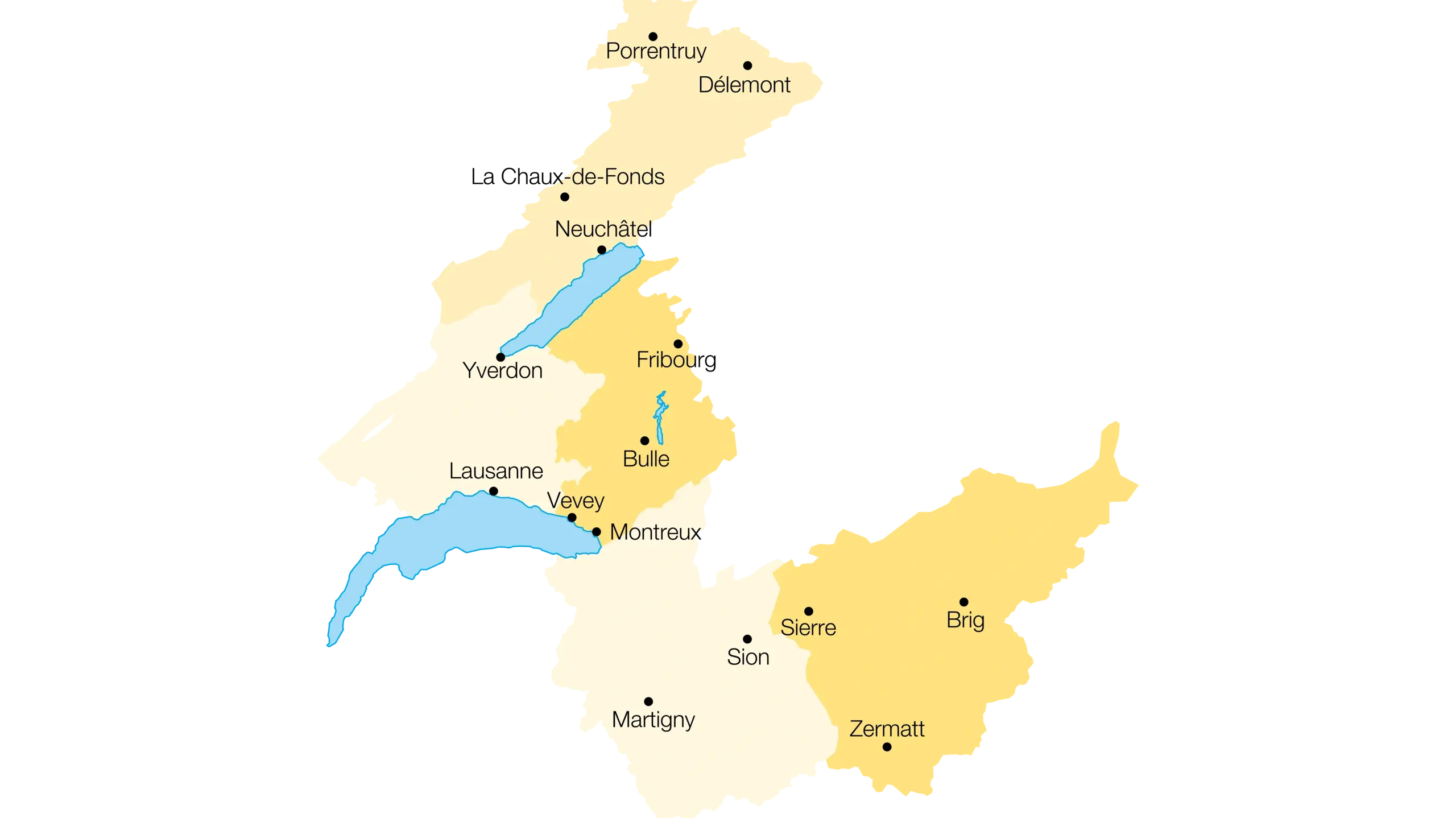 Carte Fixit Région suisse romande avec zones de distribution