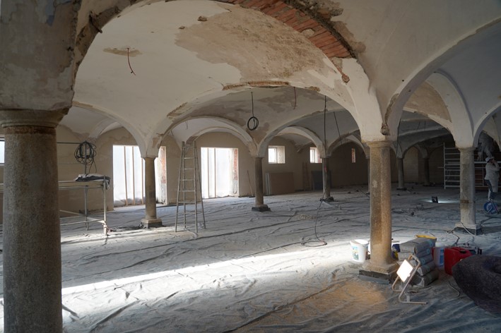 Innenansicht der Stiftung Ecksberg während der Sanierungsarbeiten.