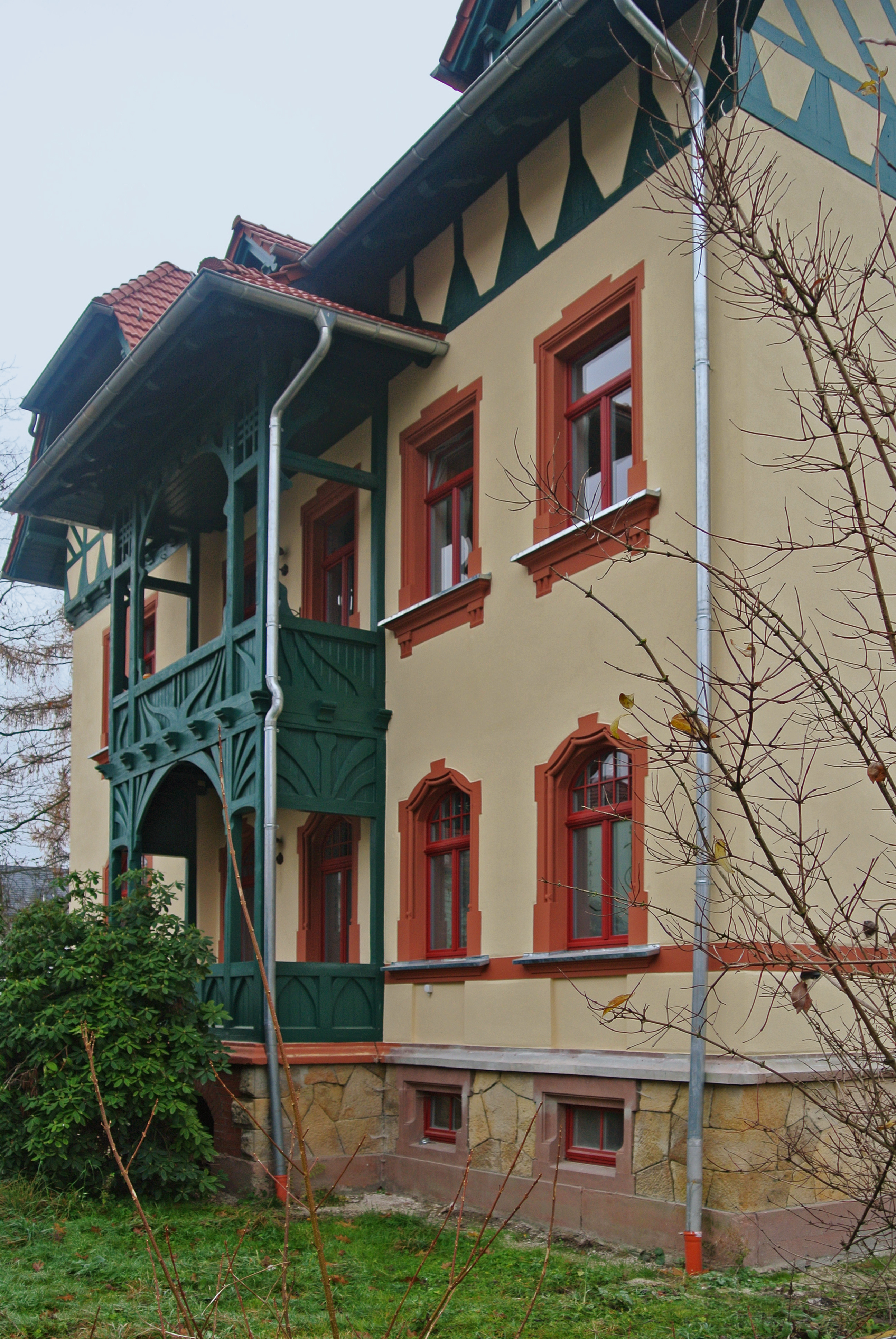 Preserved historical charm of the renovated half-timbered house.