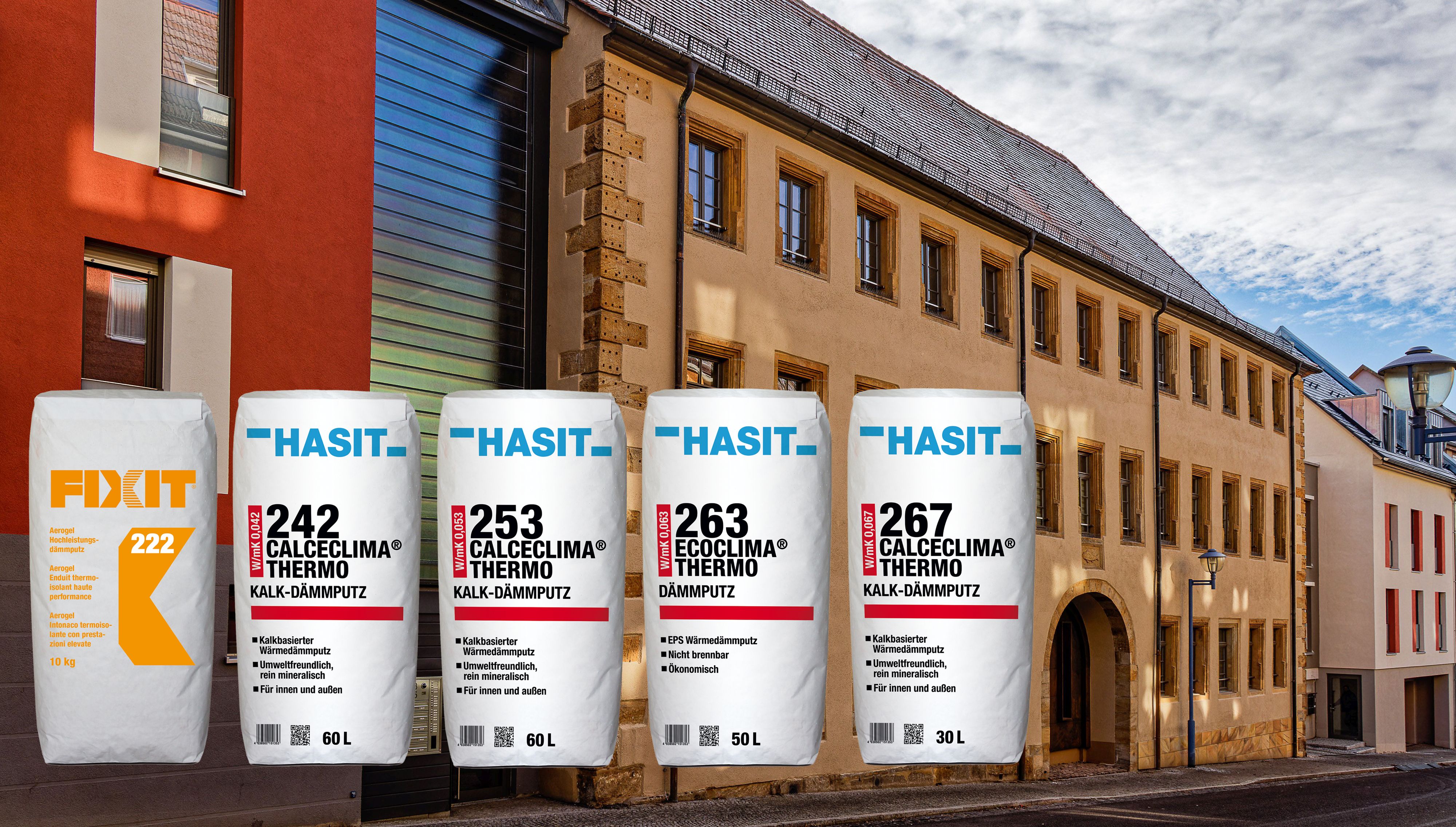 Unsere Dämmputz-Linie im Vordergrund des Amtshauses in Gotha.