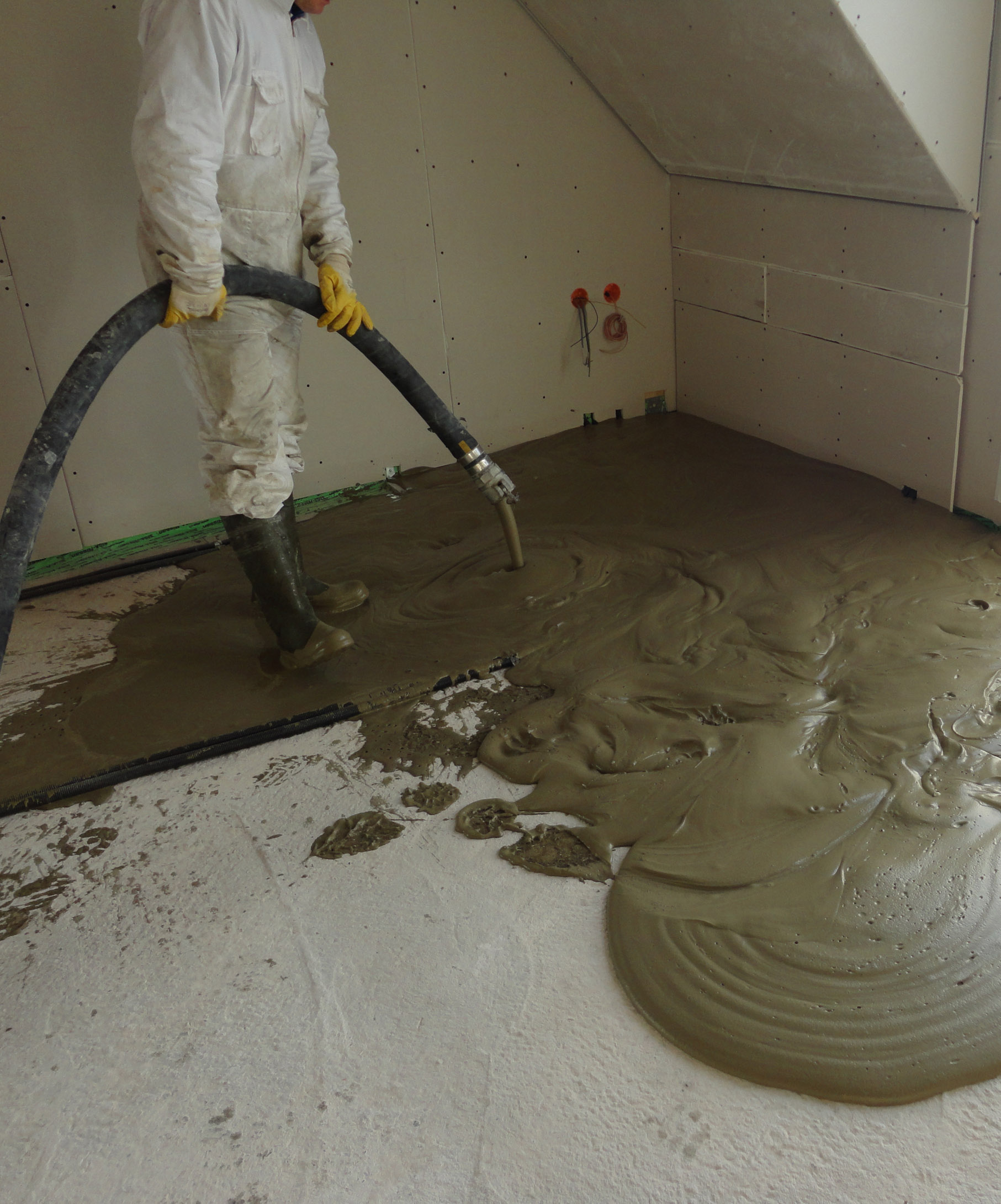 Unterbodenausgleich mit einen Estrich