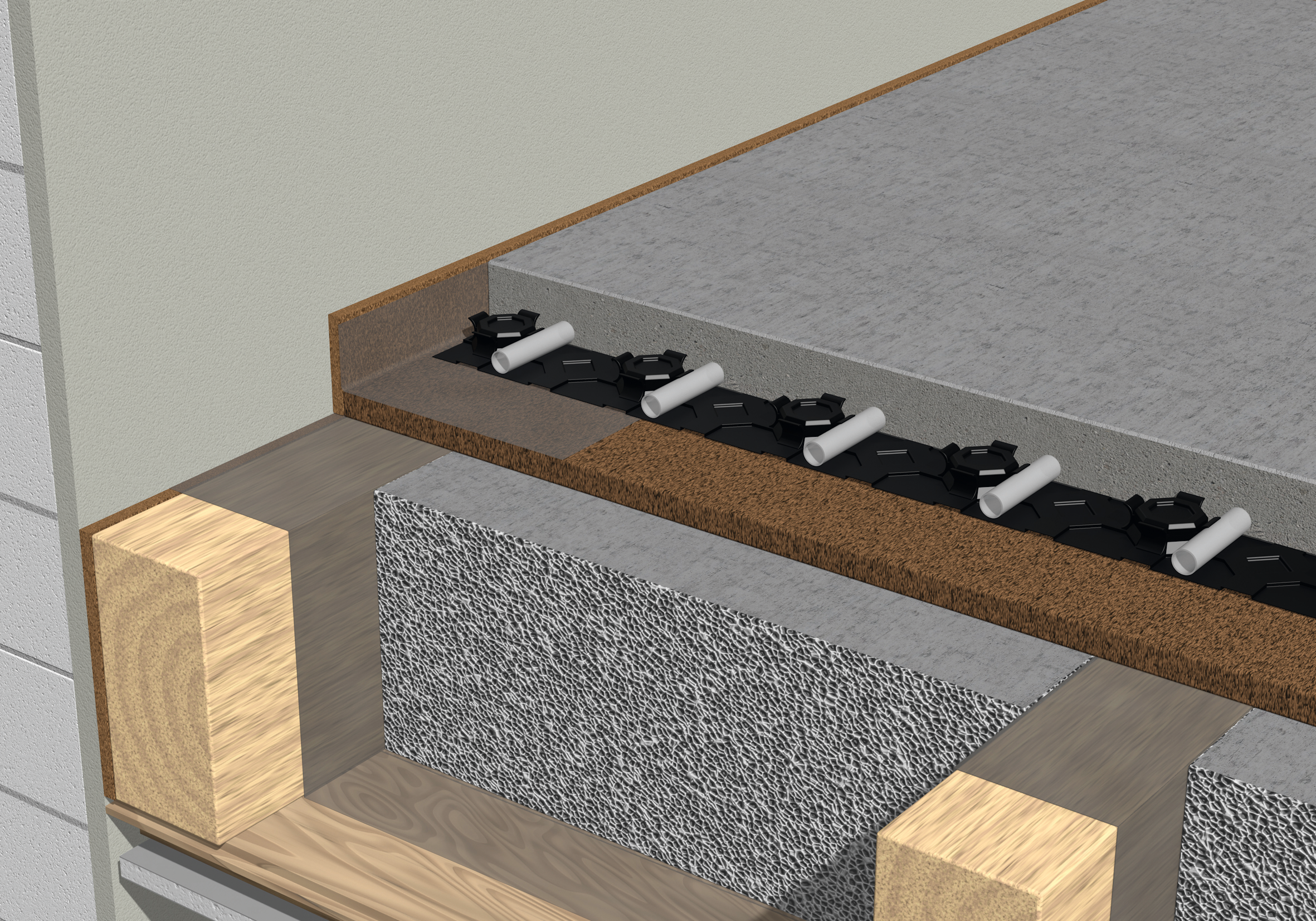 Verarbeitungsgrafik von POR® Schaummörtel im Holzbau