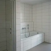 Perspektive auf den fertiggestellten Duschbereich