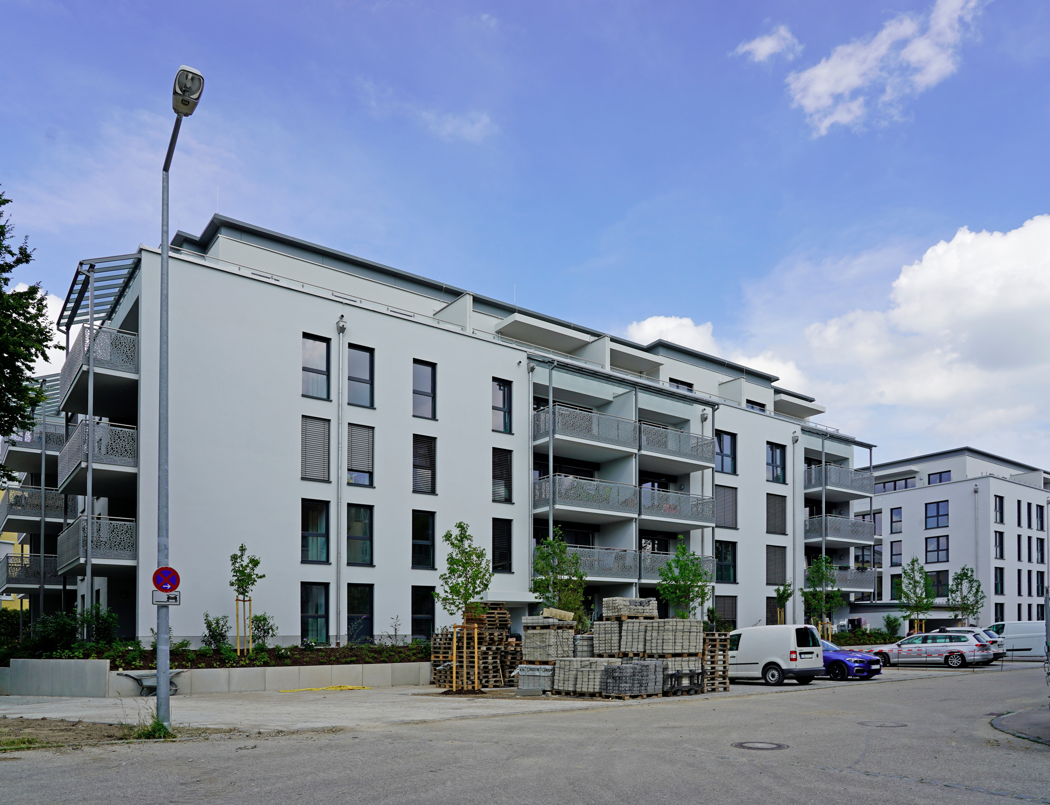 Außenfassade eines Neubaugebäudes-Elisabethhöfe