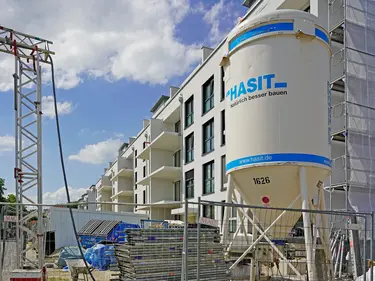 Silo von HASIT auf einer Baustelle