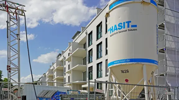 HASIT Silo auf einer Baustelle