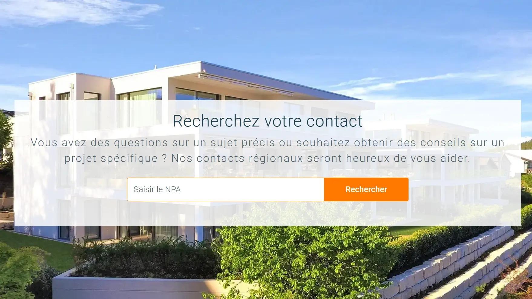 Capture d'écran de la fonction de recherche des interlocuteurs Fixit par code postal