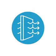 Icon zur diffusionsoffenen und kapillaraktiven Fassadendämmung für optimales Feuchtemanagement