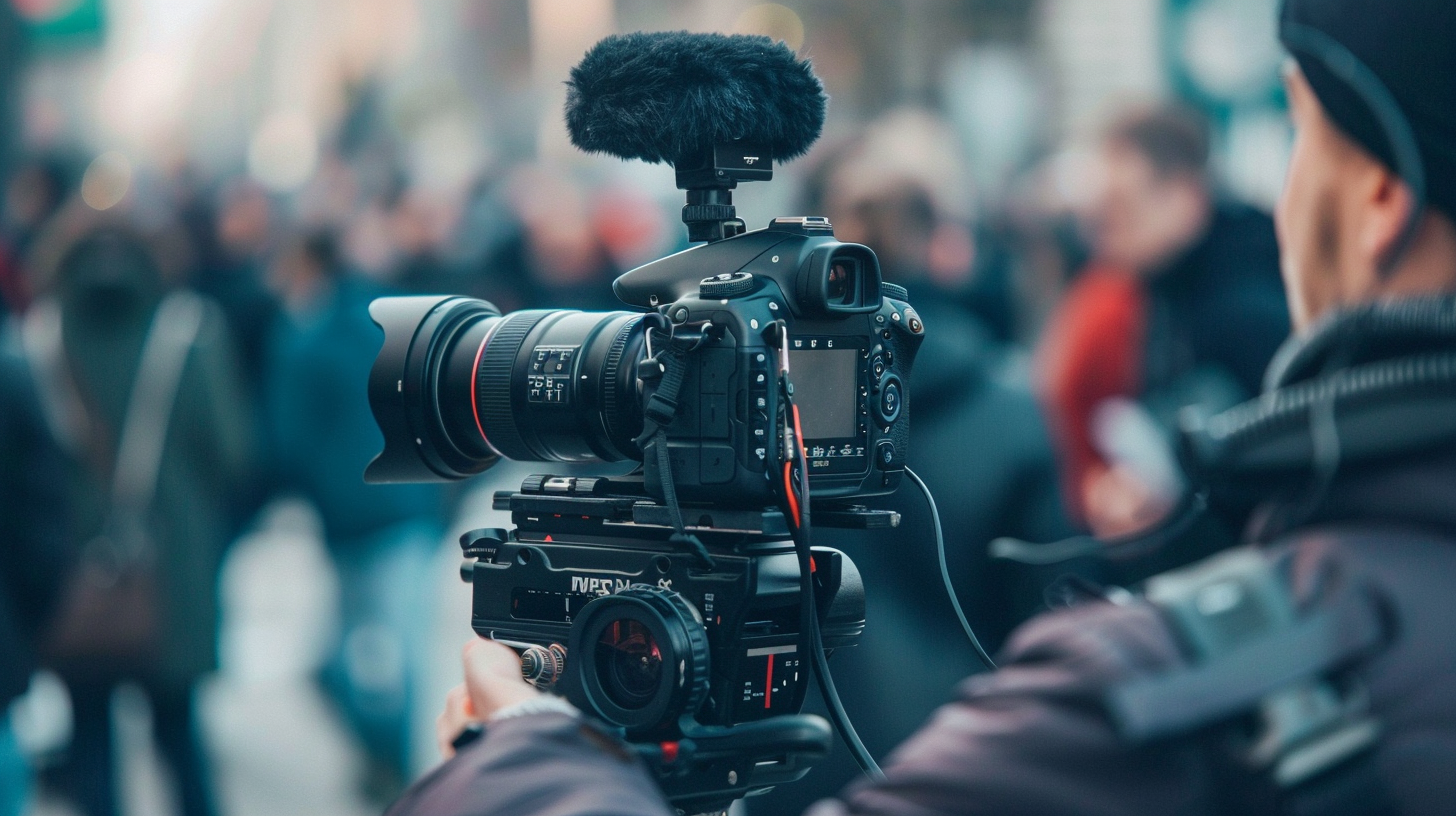 Kameramann in einer Menschenmenge