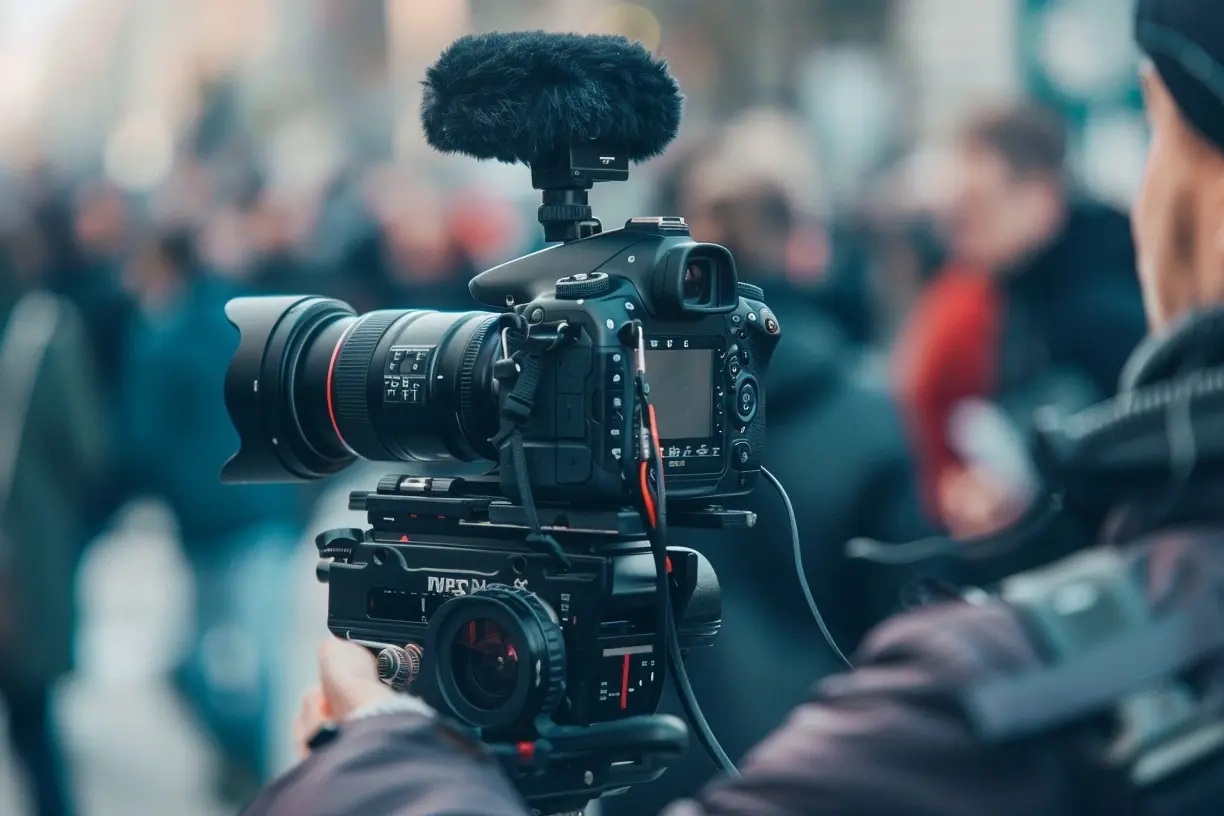 Kameramann in einer Menschenmenge