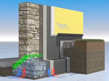 Sanierungssystemaufbau für feuchtes Mauerwerk