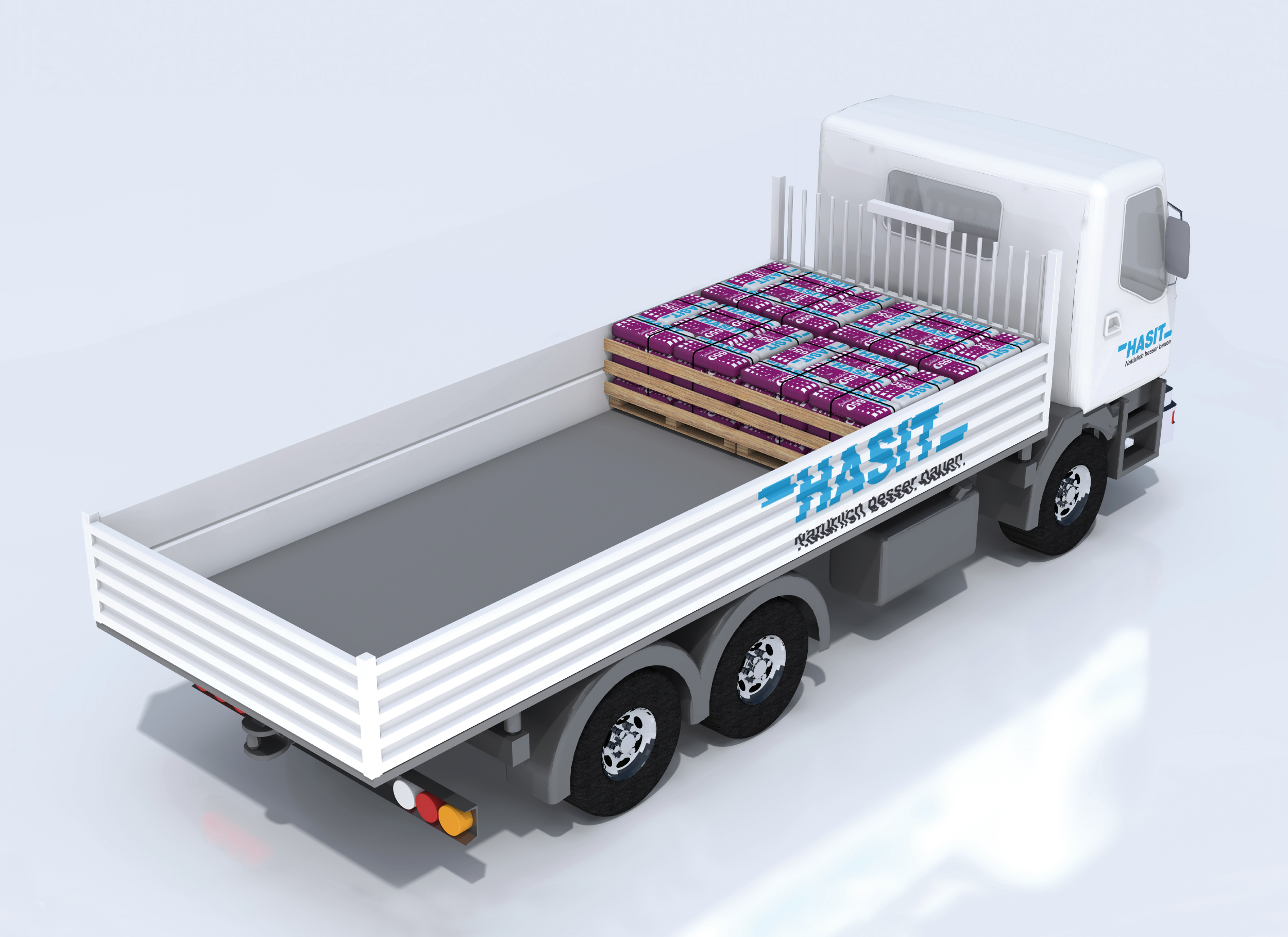 Ein beladener LKW als 3D-Modell