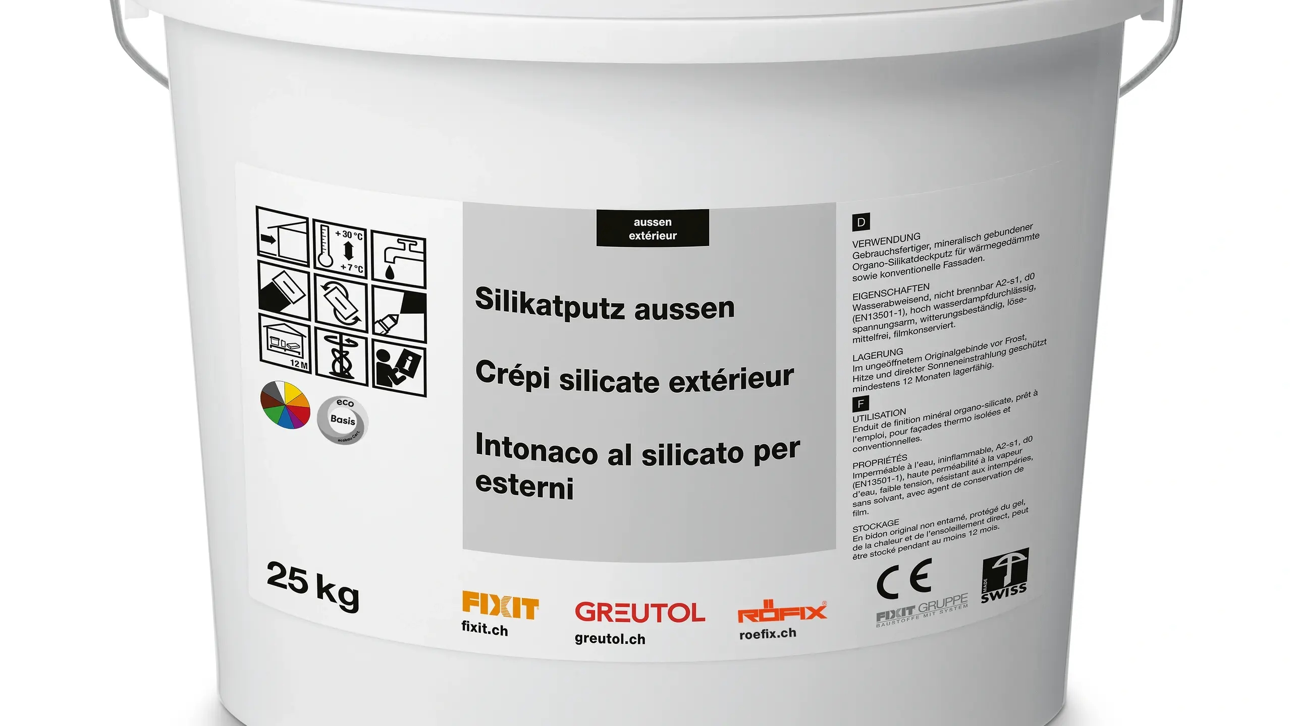 Produkteimer mit Greutol Silikatputz aussen