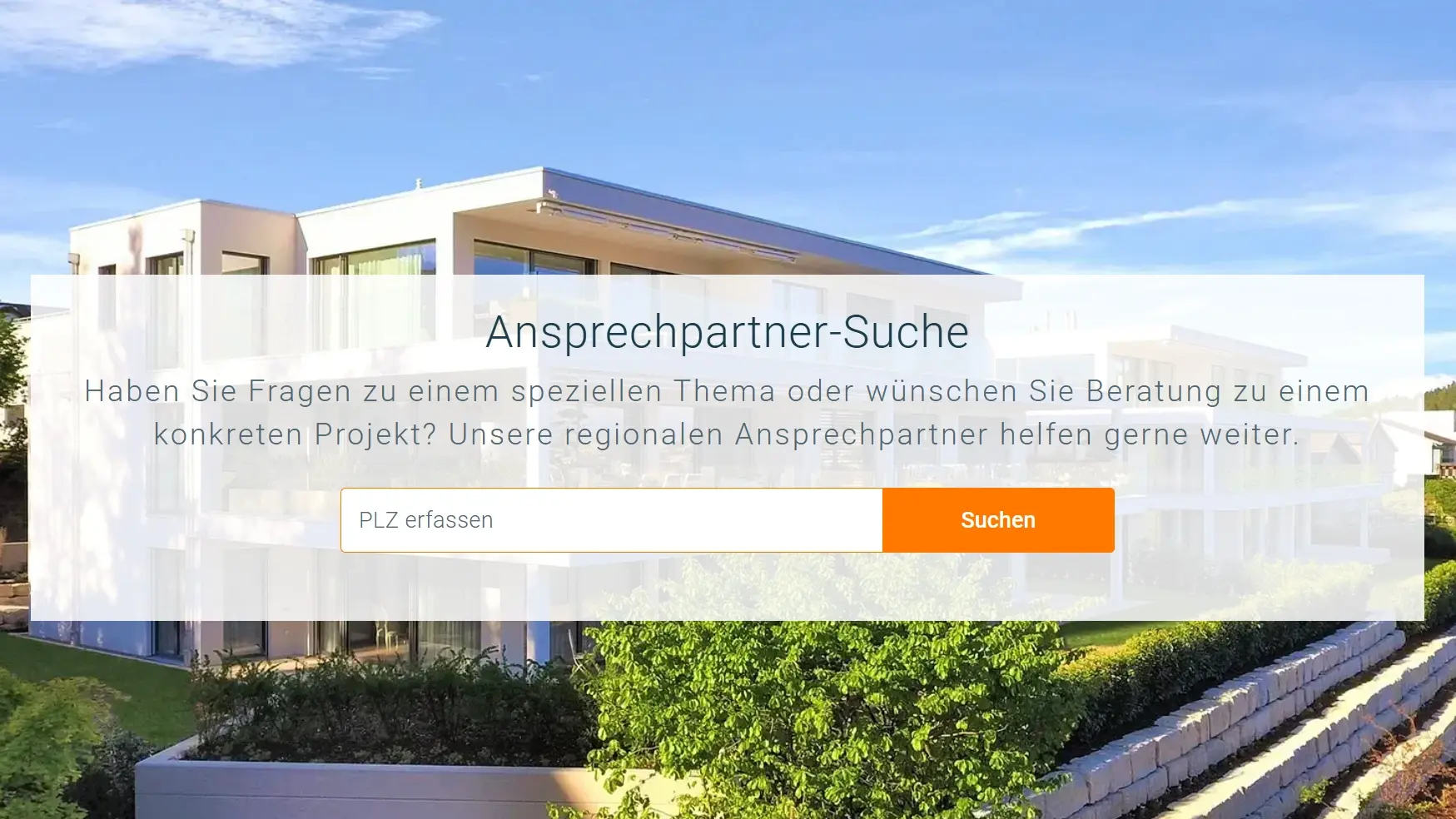 Screenshot der Suchfunktion für Fixit Ansprechpartner per PLZ