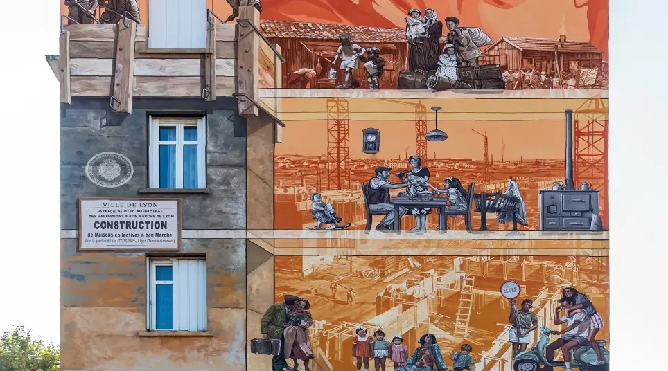 Immeuble collectif « Cité Tony Garnier » isolation intérieure Lyon (France)