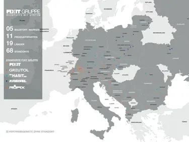 FIXIT Gruppe in Europa auf einer Karte dargestellt