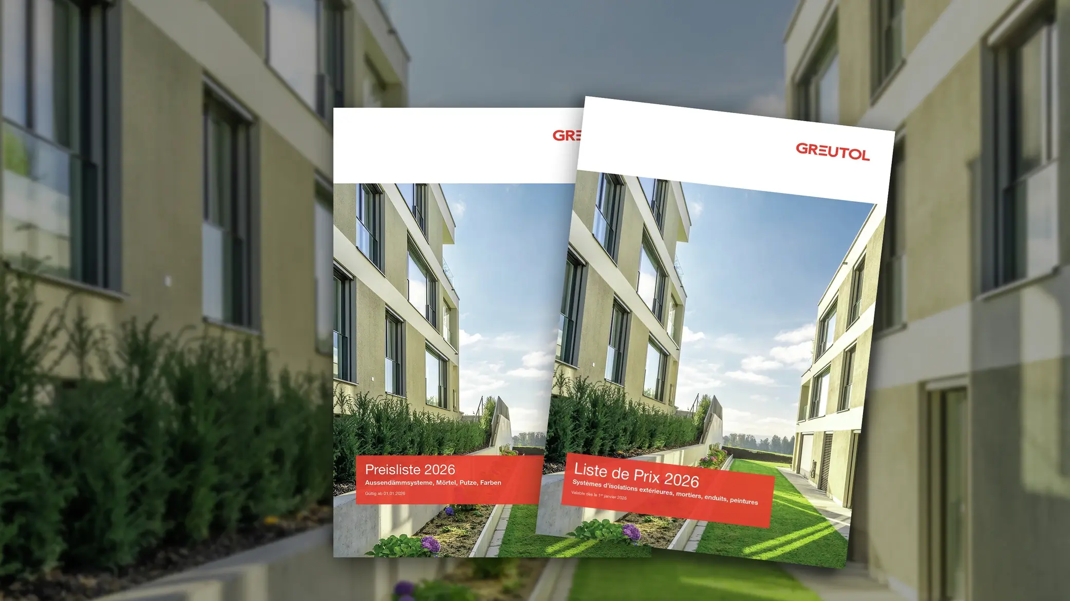 Fotomontage Greutol Preislisten Titelbilder auf dem Titelbildfoto