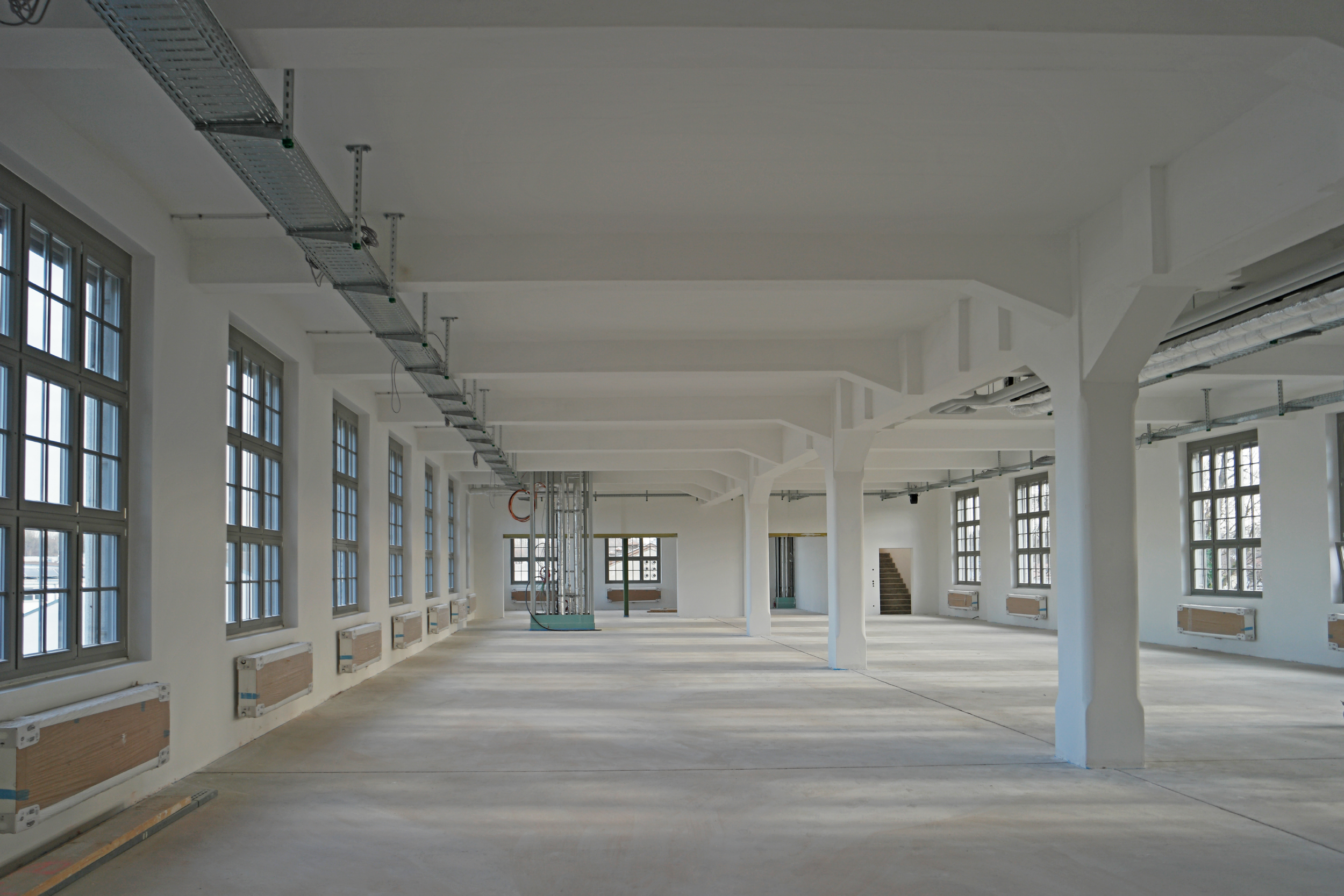 Papierfabrik in Rosenheim neu verputzter Innenraum 