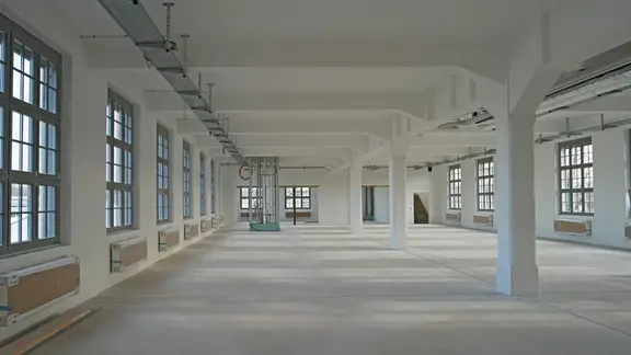 Papierfabrik in Rosenheim neu verputzter Innenraum 