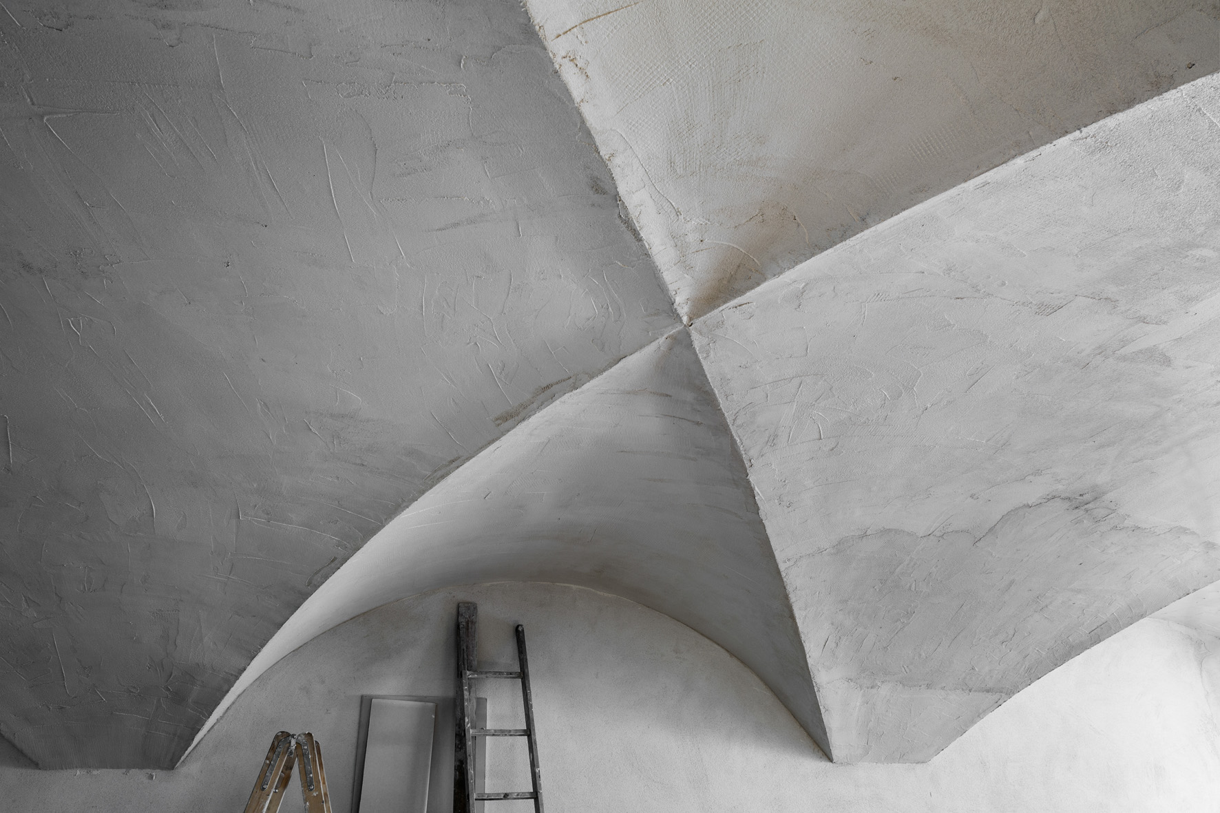 Gewölbekeller in Landshut von innen mit Aerogel Dämmputz gedämmt