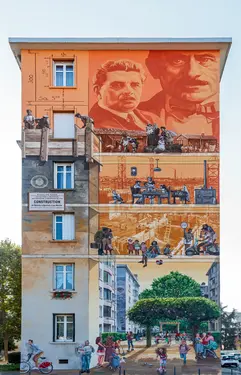 Cité Tony Garnier avec des murs pignons, F - Lyon