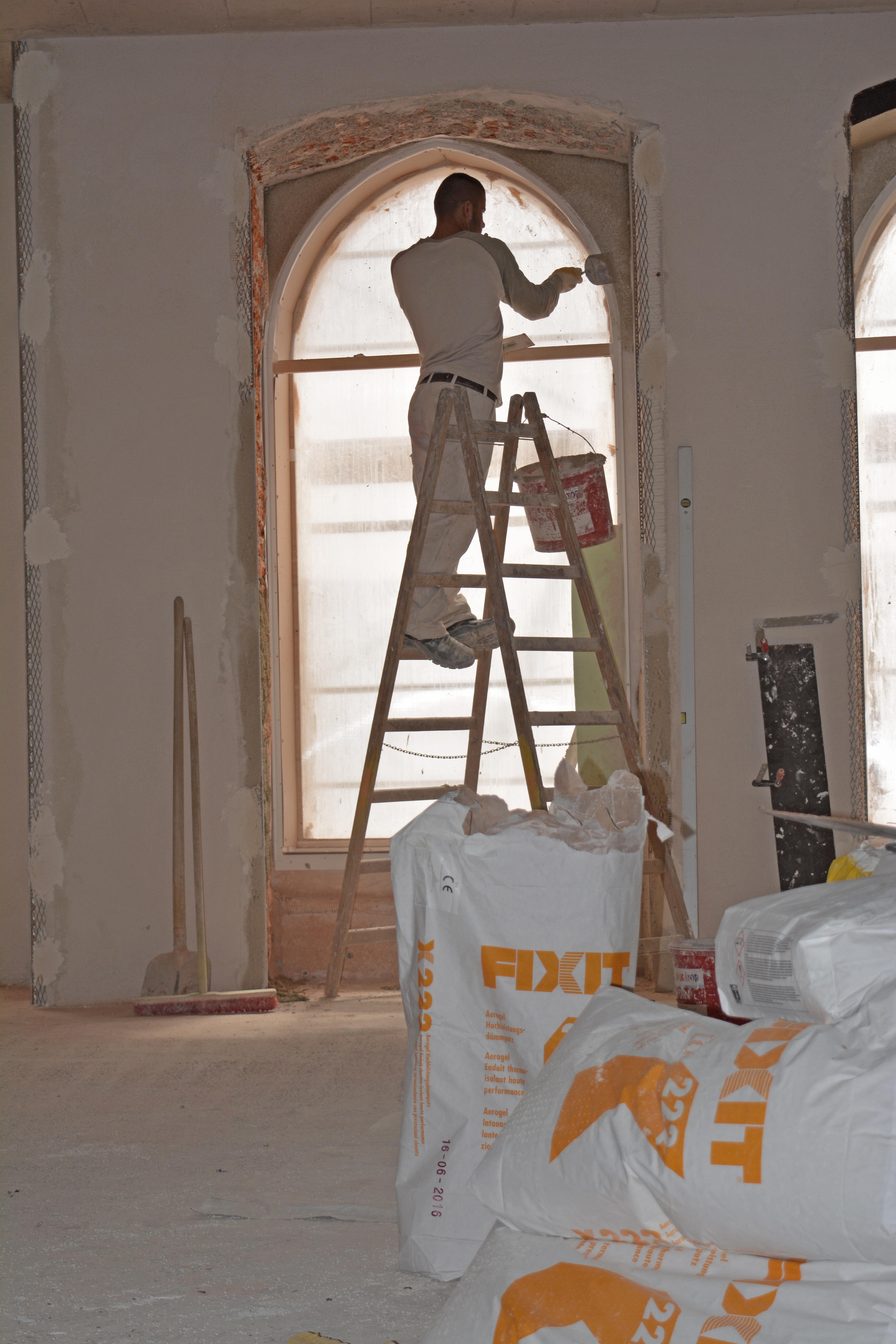 Unser Dämmputz wird als Innendämmung verarbeitet.