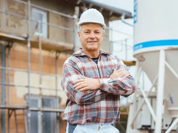 Verarbeiter auf einer Baustelle
