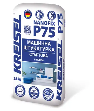NANOFIX P75 Машинна штукатурка стартова гіпсова | KREISEL UA