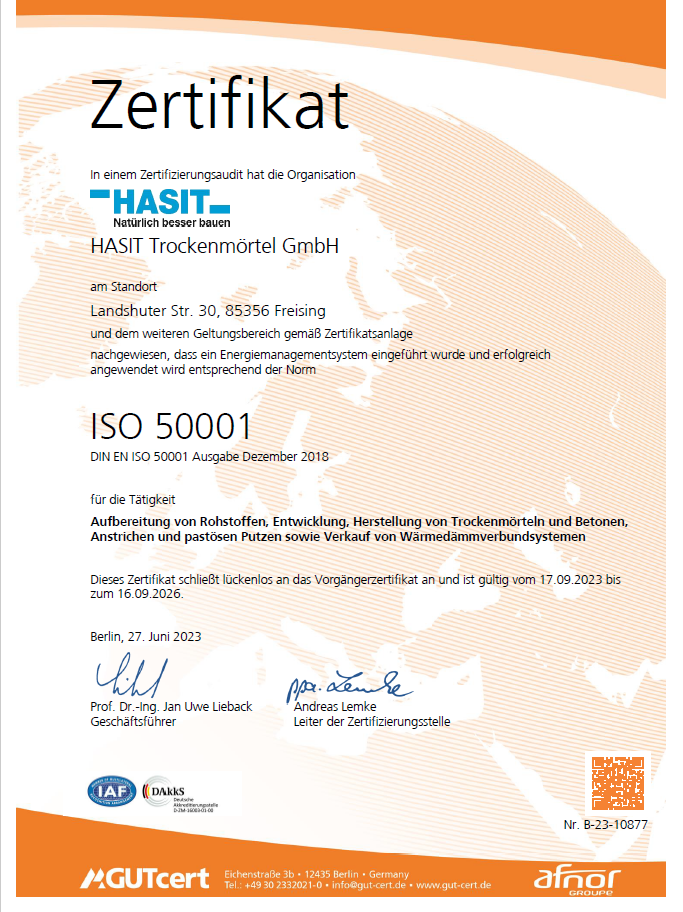 Zertifikat DIN EN ISO 50001:2018