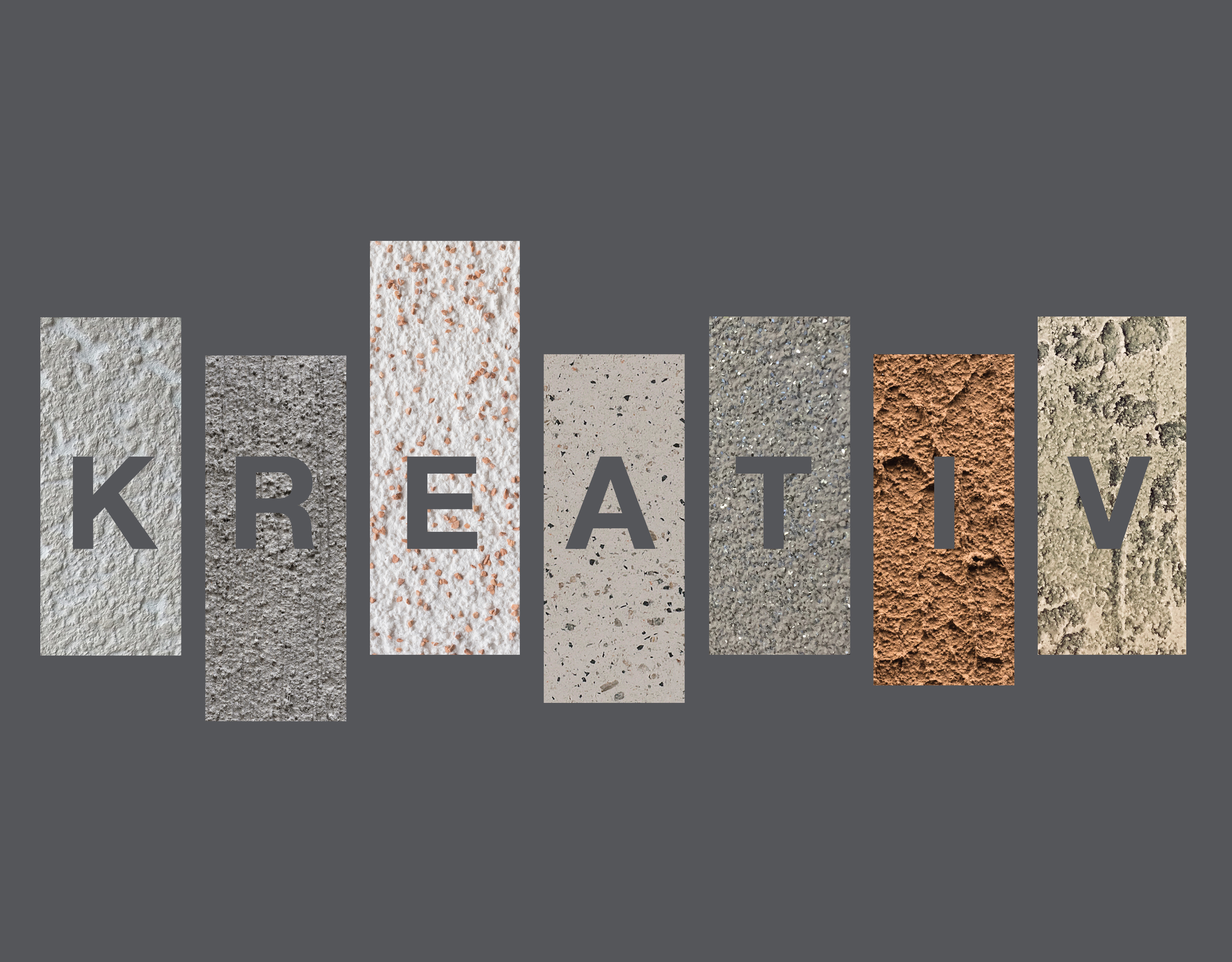 Ein Banner mit kreativen Putzstrukturen.