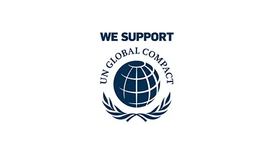 [Translate to French (CH):] Logo UN Global Compact mit Text "we support"