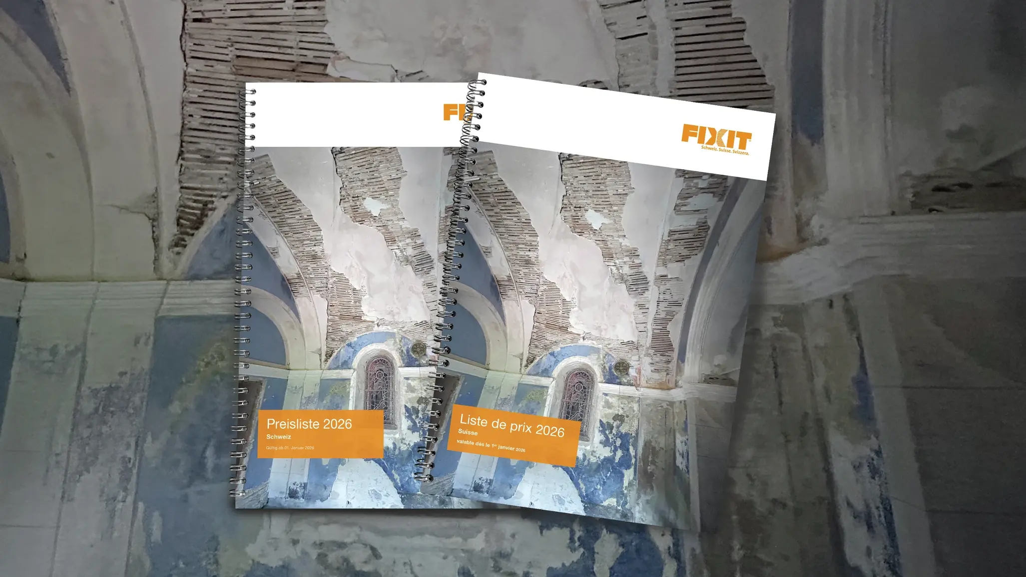 Fotomontage Fixit Preisliste 2026 auf einem KI-generierten Hintergrund