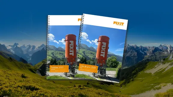 Photomontage Fixit liste de prix 2025 sur un fond généré par l'IA
