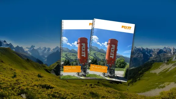Fotomontage Fixit Preisliste 2025 auf einem KI-generierten Hintergrund