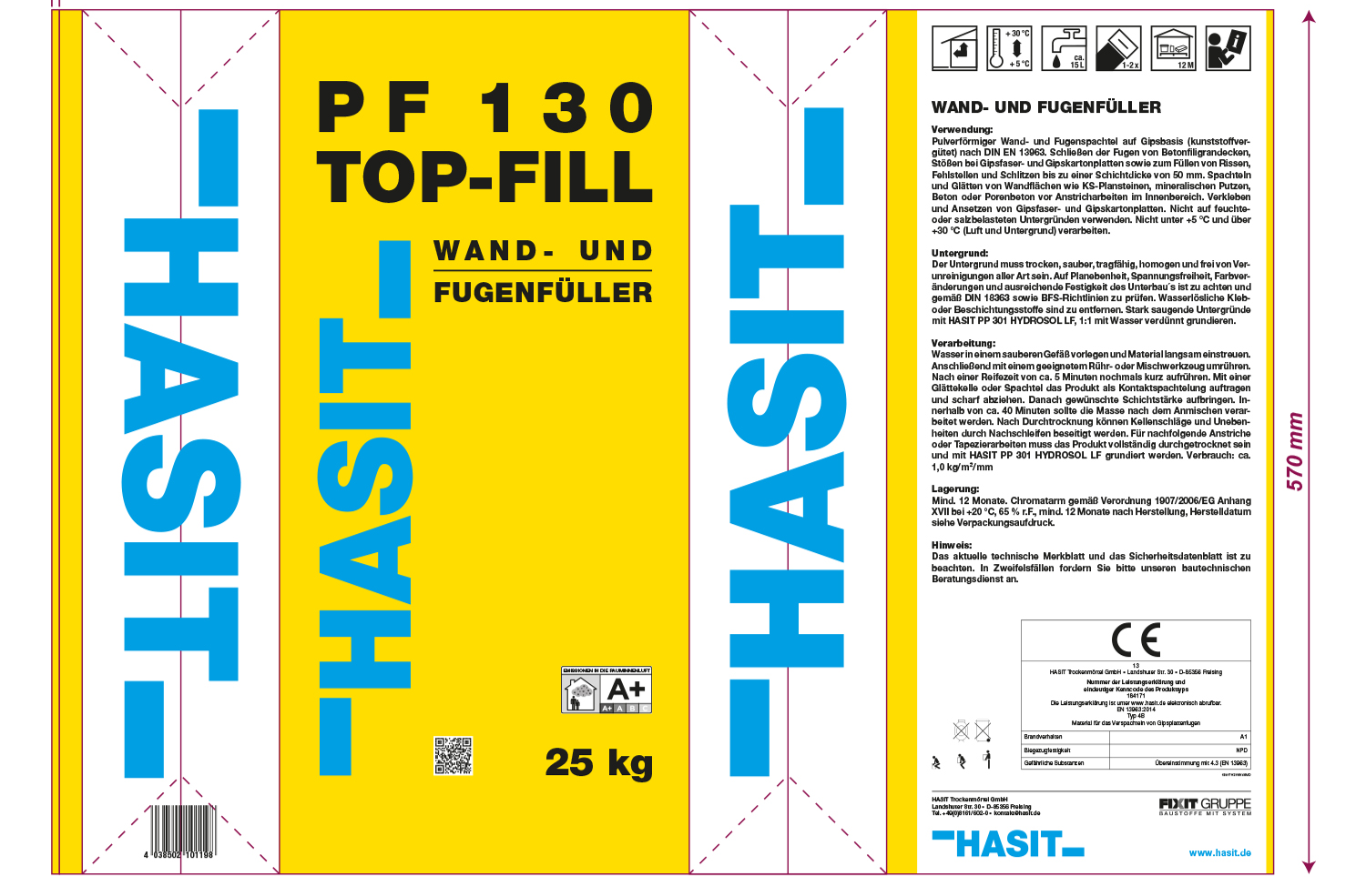 Altes Sacklayout PF 130 TOP-FILL 